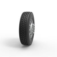 Front custom wheel of semi truck Version 3 Scale 1:25 - Thumbnail 3