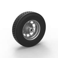Front custom wheel of semi truck Version 3 Scale 1:25 - Thumbnail 8