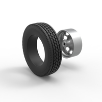 Front custom wheel of semi truck Version 3 Scale 1:25 - Thumbnail 10