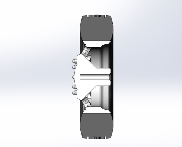 Front custom wheel of semi truck Version 3 Scale 1:25 3D Print 520655