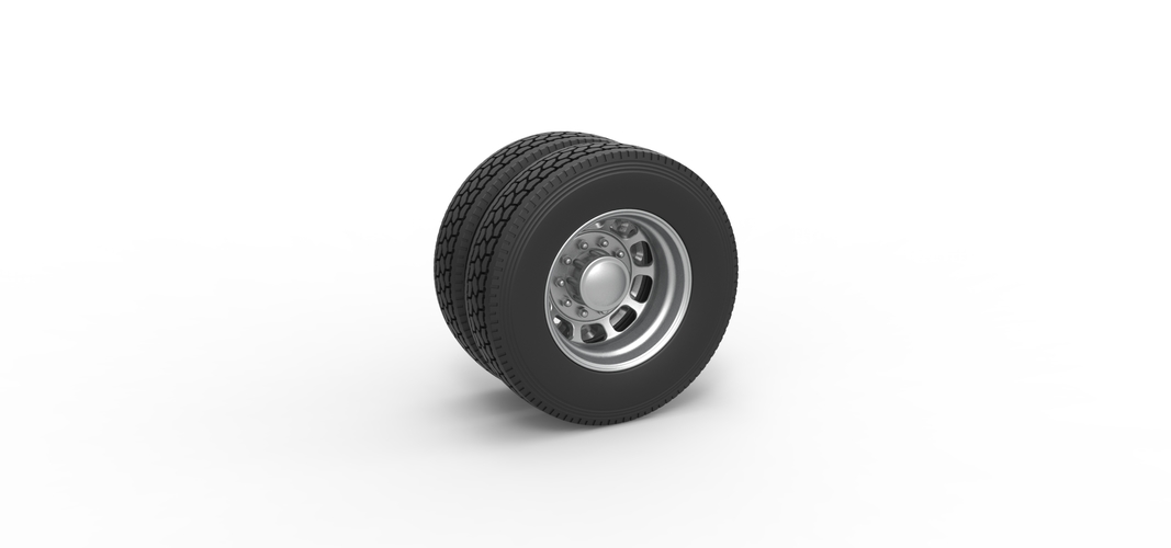 Rear custom wheel of semi truck Version 3 Scale 1:25 3D Print 520656