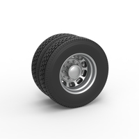 Small Rear custom wheel of semi truck Version 3 Scale 1:25 3D Printing 520656