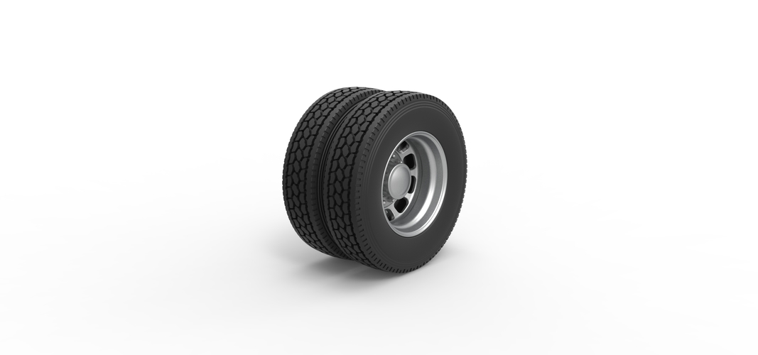 Rear custom wheel of semi truck Version 3 Scale 1:25 3D Print 520657