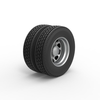 Rear custom wheel of semi truck Version 3 Scale 1:25 - Thumbnail 2