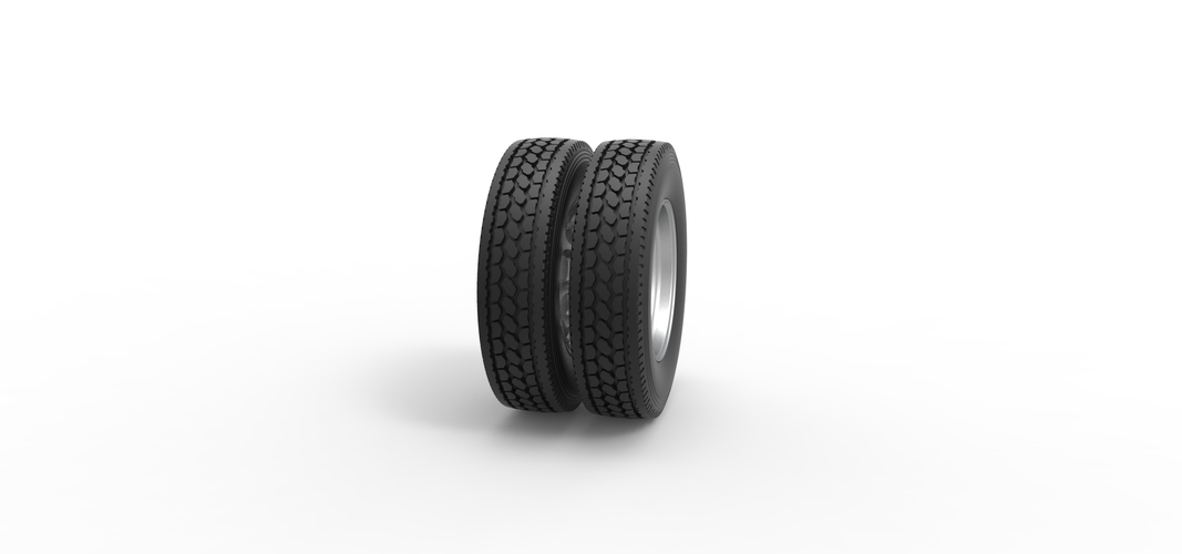 Rear custom wheel of semi truck Version 3 Scale 1:25 3D Print 520658