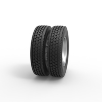 Rear custom wheel of semi truck Version 3 Scale 1:25 - Thumbnail 3