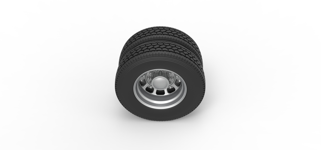Rear custom wheel of semi truck Version 3 Scale 1:25 3D Print 520661