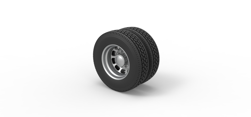 Rear custom wheel of semi truck Version 3 Scale 1:25 3D Print 520662