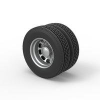 Rear custom wheel of semi truck Version 3 Scale 1:25 - Thumbnail 7