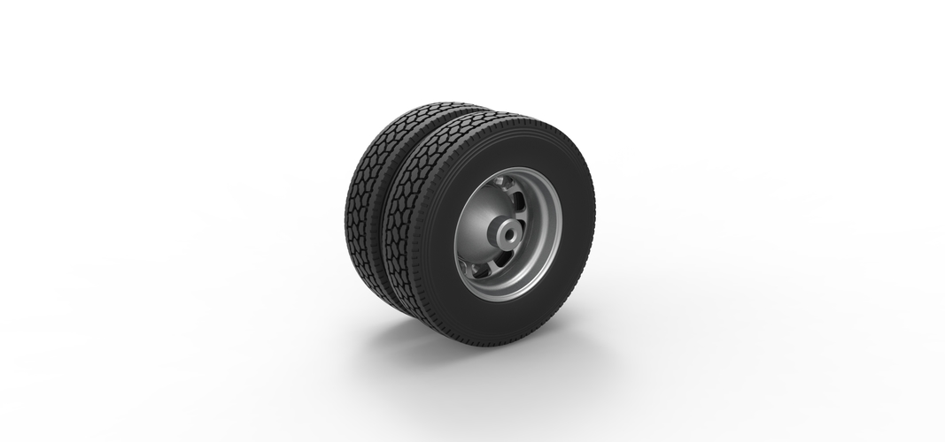 Rear custom wheel of semi truck Version 3 Scale 1:25 3D Print 520663