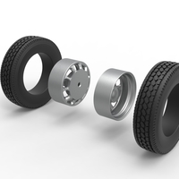 Rear custom wheel of semi truck Version 3 Scale 1:25 - Thumbnail 9