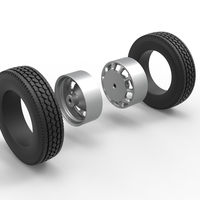 Rear custom wheel of semi truck Version 3 Scale 1:25 - Thumbnail 10