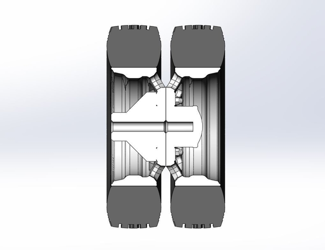 Rear custom wheel of semi truck Version 3 Scale 1:25 3D Print 520666