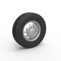 Small Front custom wheel of semi truck Version 4 Scale 1:25 3D Printing 520668