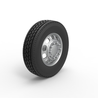 Front custom wheel of semi truck Version 4 Scale 1:25 - Thumbnail 2