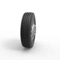 Front custom wheel of semi truck Version 4 Scale 1:25 - Thumbnail 3