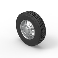 Front custom wheel of semi truck Version 4 Scale 1:25 - Thumbnail 7