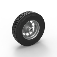 Front custom wheel of semi truck Version 4 Scale 1:25 - Thumbnail 8