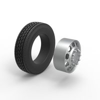 Front custom wheel of semi truck Version 4 Scale 1:25 - Thumbnail 9