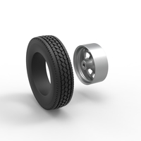 Front custom wheel of semi truck Version 4 Scale 1:25 - Thumbnail 10