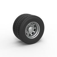 Small Rear custom wheel of semi truck Version 4 Scale 1:25 3D Printing 520679