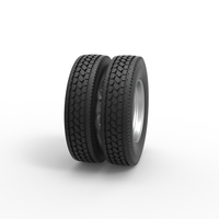 Rear custom wheel of semi truck Version 4 Scale 1:25 - Thumbnail 3