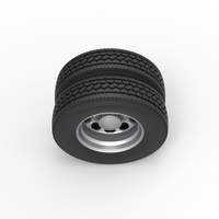 Rear custom wheel of semi truck Version 4 Scale 1:25 - Thumbnail 6