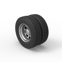 Rear custom wheel of semi truck Version 4 Scale 1:25 - Thumbnail 7