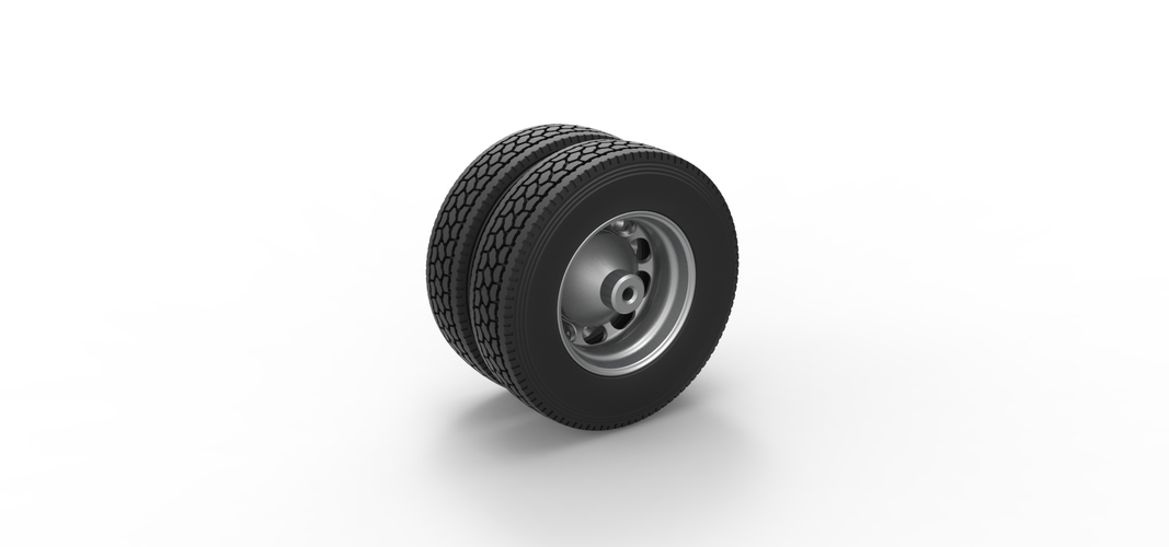 Rear custom wheel of semi truck Version 4 Scale 1:25 3D Print 520686