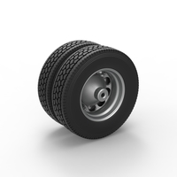 Rear custom wheel of semi truck Version 4 Scale 1:25 - Thumbnail 8