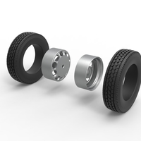 Rear custom wheel of semi truck Version 4 Scale 1:25 - Thumbnail 9