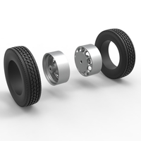 Rear custom wheel of semi truck Version 4 Scale 1:25 - Thumbnail 10