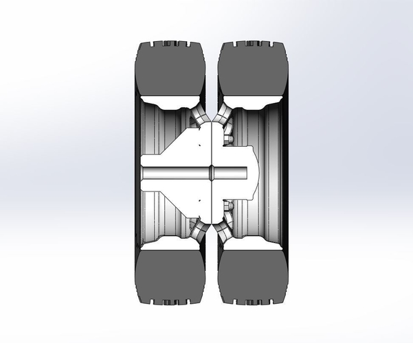 Rear custom wheel of semi truck Version 4 Scale 1:25 3D Print 520689