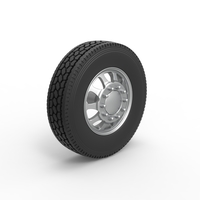 Front custom wheel of semi truck Version 5 Scale 1:25 - Thumbnail 2