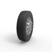 Front custom wheel of semi truck Version 5 Scale 1:25 - Thumbnail 3