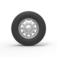 Front custom wheel of semi truck Version 5 Scale 1:25 - Thumbnail 5