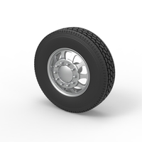 Front custom wheel of semi truck Version 5 Scale 1:25 - Thumbnail 7