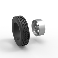 Front custom wheel of semi truck Version 5 Scale 1:25 - Thumbnail 10