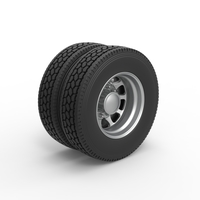 Rear custom wheel of semi truck Version 5 Scale 1:25 - Thumbnail 2