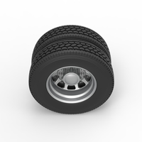 Rear custom wheel of semi truck Version 5 Scale 1:25 - Thumbnail 6