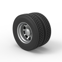 Rear custom wheel of semi truck Version 5 Scale 1:25 - Thumbnail 7