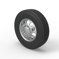 Front custom wheel of semi truck Version 6 Scale 1:25 - Thumbnail 7