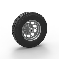 Front custom wheel of semi truck Version 6 Scale 1:25 - Thumbnail 8