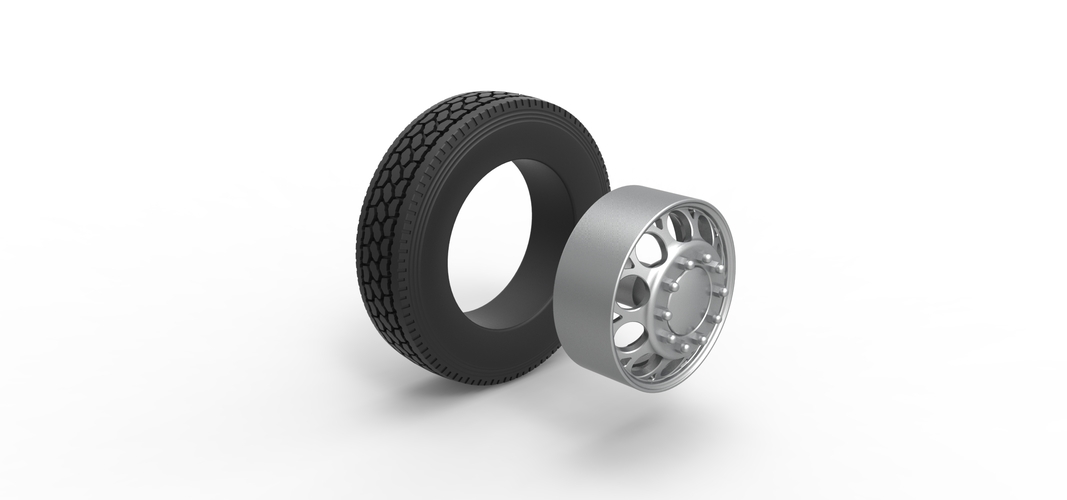 Front custom wheel of semi truck Version 6 Scale 1:25 3D Print 520720