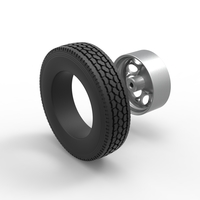 Front custom wheel of semi truck Version 6 Scale 1:25 - Thumbnail 10