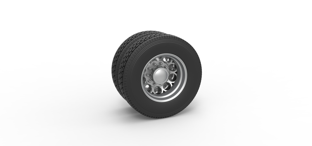 Rear custom wheel of semi truck Version 6 Scale 1:25 3D Print 520723