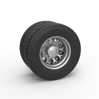 Rear custom wheel of semi truck Version 6 Scale 1:25 - Thumbnail 1