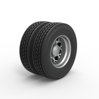 Rear custom wheel of semi truck Version 6 Scale 1:25 - Thumbnail 2