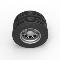 Rear custom wheel of semi truck Version 6 Scale 1:25 - Thumbnail 6
