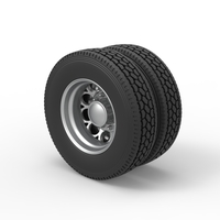Rear custom wheel of semi truck Version 6 Scale 1:25 - Thumbnail 7